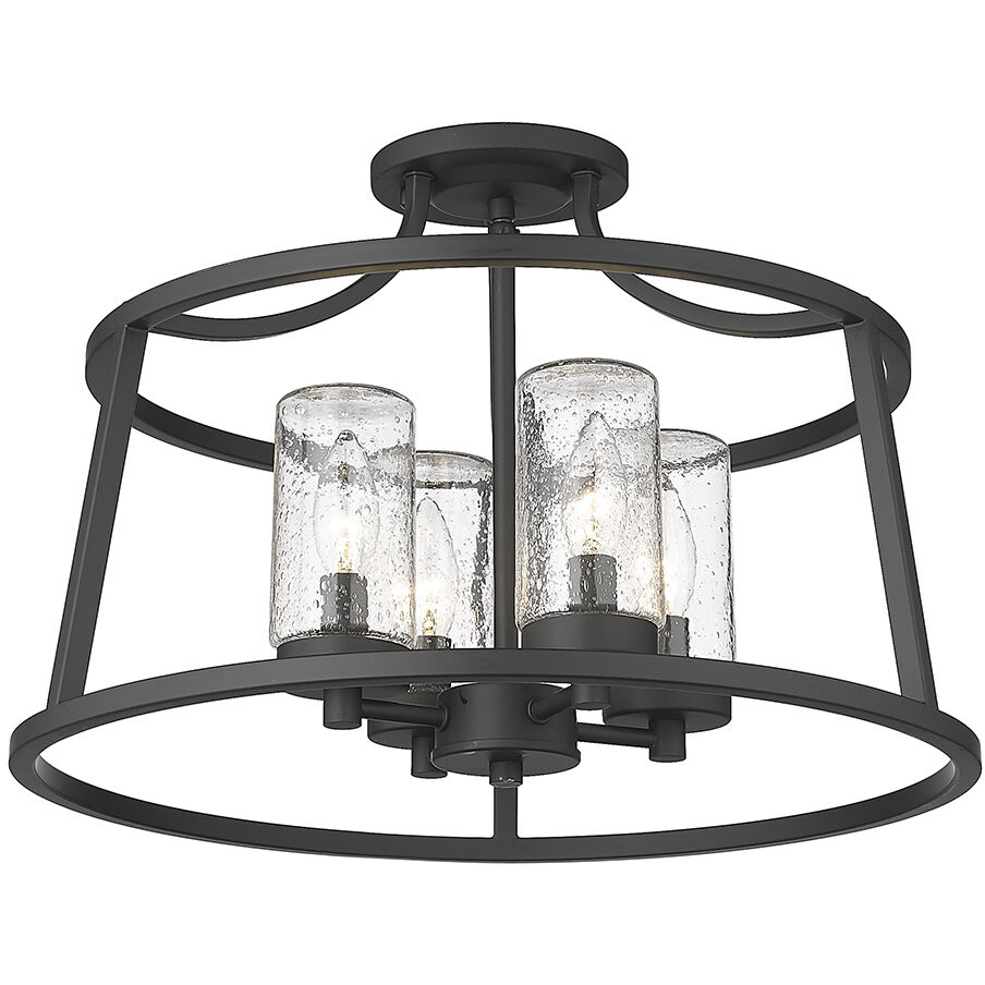 Errol 4 Light 17.99 inch Matte Black Semi-Flush Mount Ceiling Light